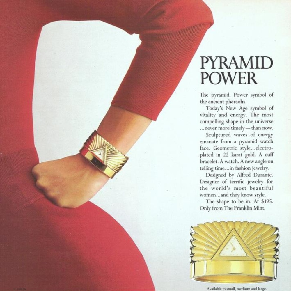 FRANKLIN MINT ALFRED DURANTE PYRAMID CUFF WATCH